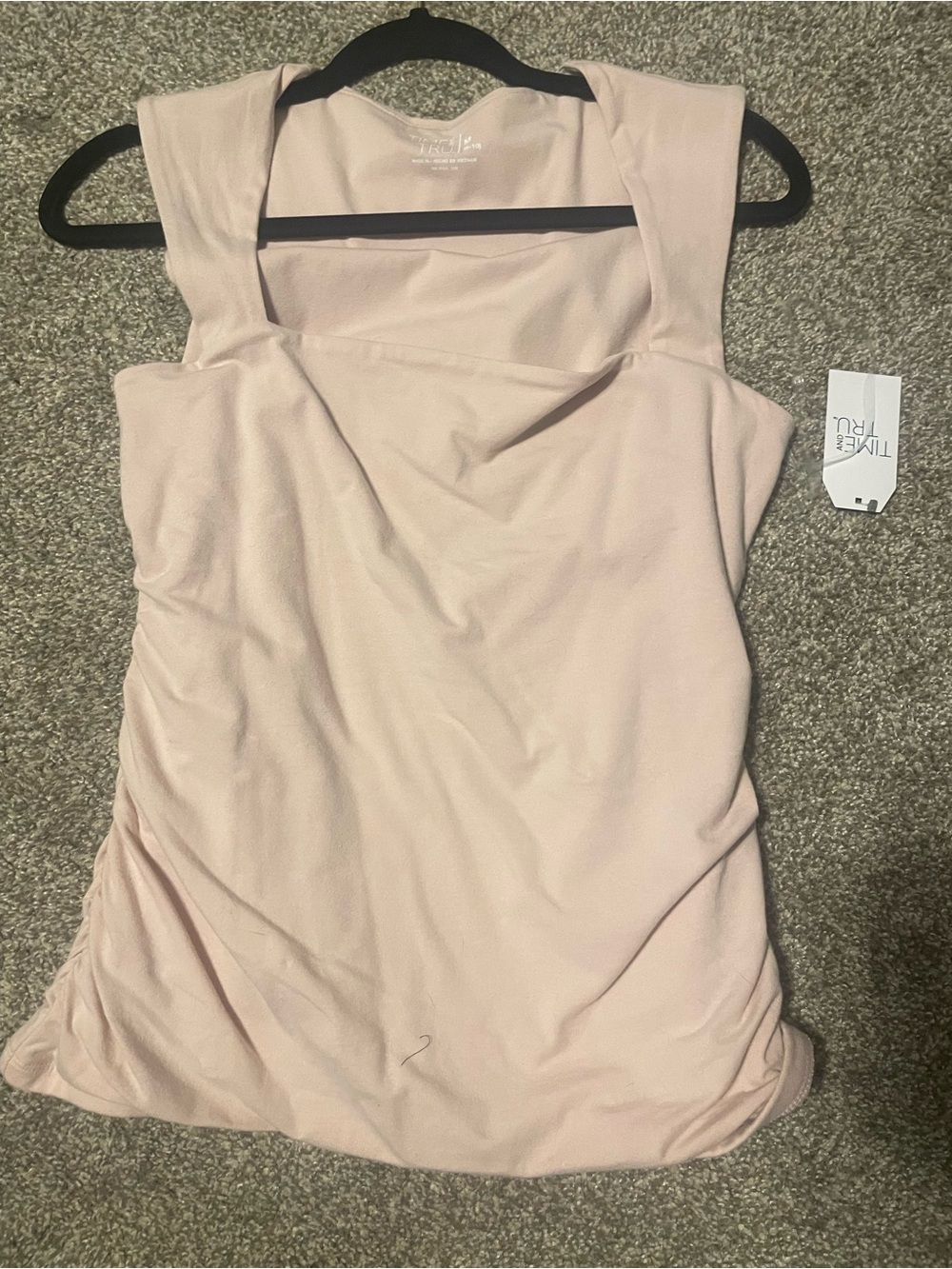 Time and Tru Light Blush Square-Neck Tank Top
